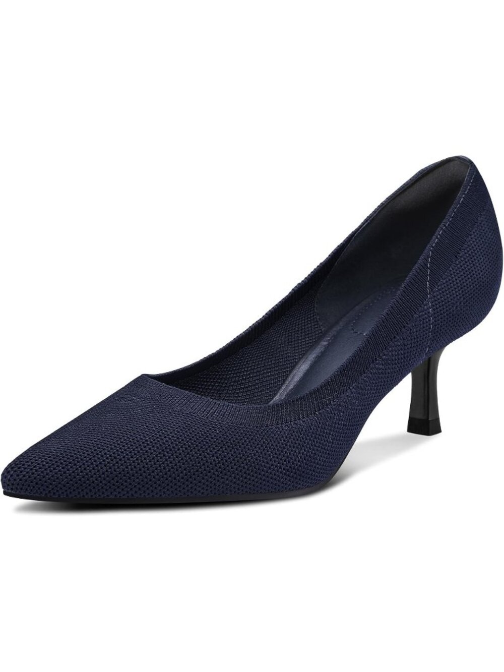 Women's Navy Knitting Comfortable Perfect for Wedding pointed Toe Low Heel Pumps